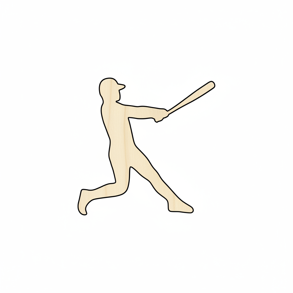 Wood Baseball Player Shape - Sports - Kids Room Decor - NameSigns.com