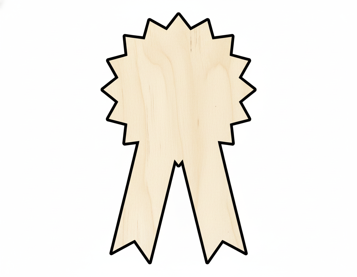 Unfinished Ribbon Shape – Custom Birch Wood Cutout | Paintable Craft Template NameSigns.com