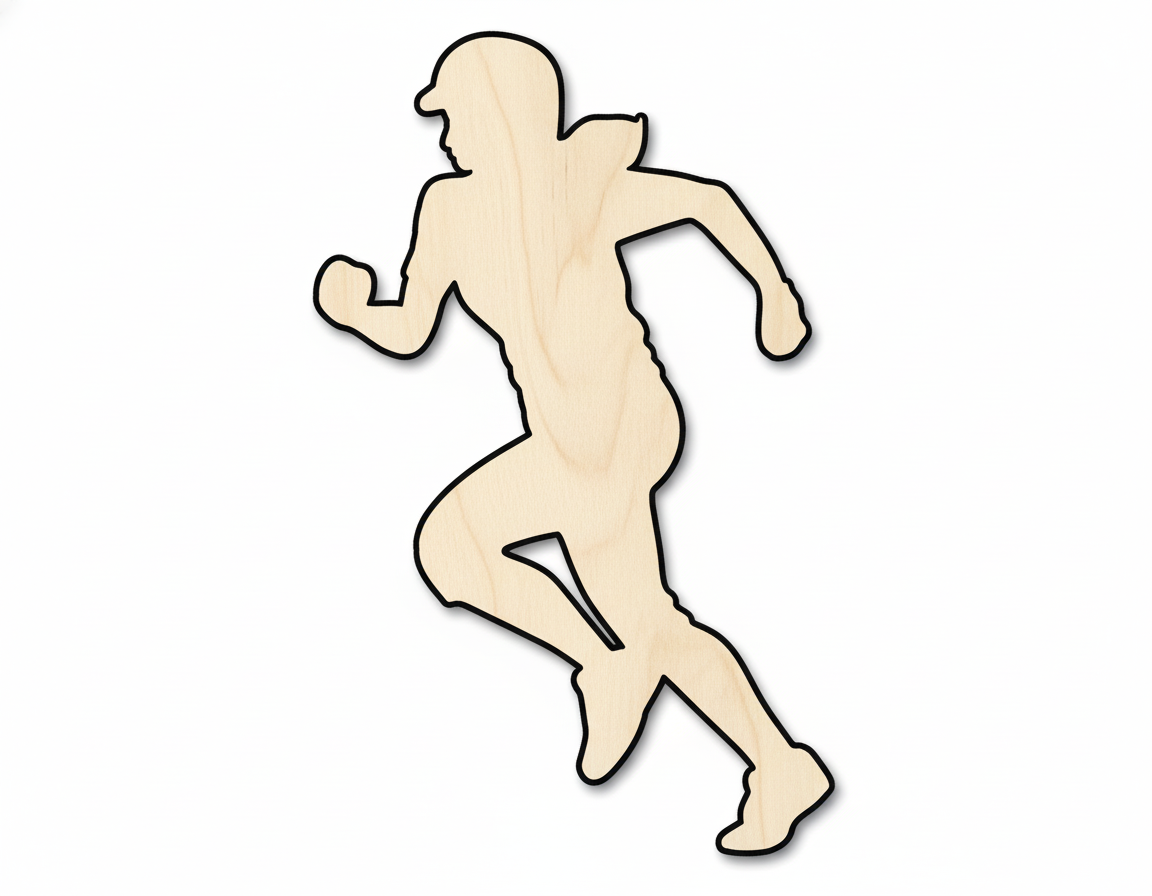 Unfinished Wood Softball Silhouette – Baltic Birch Wood Craft Cutout for DIY Sports Decoration NameSigns.com