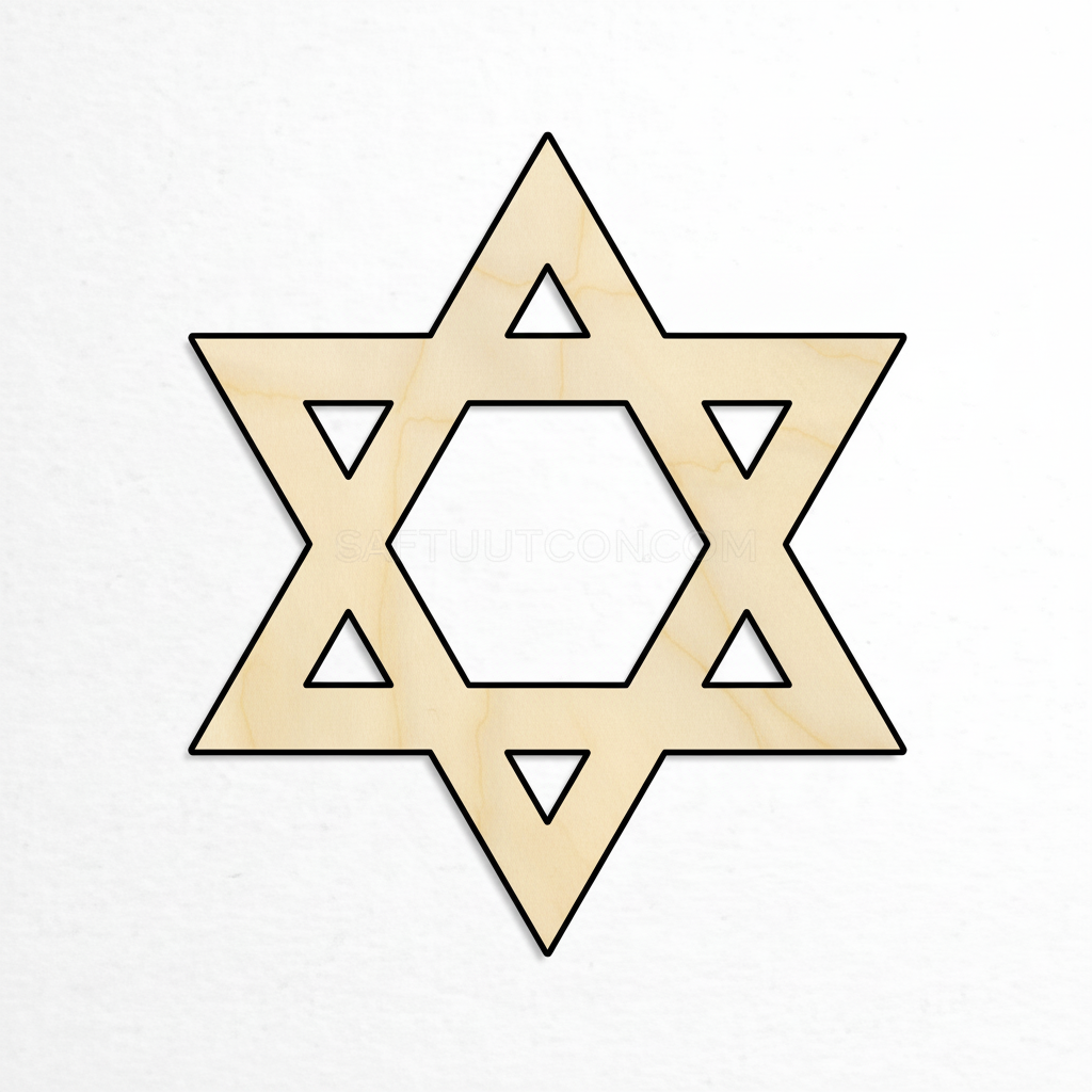 Star of David Wooden Craft Blanks – Custom Laser Cut Unfinished Shapes NameSigns.com