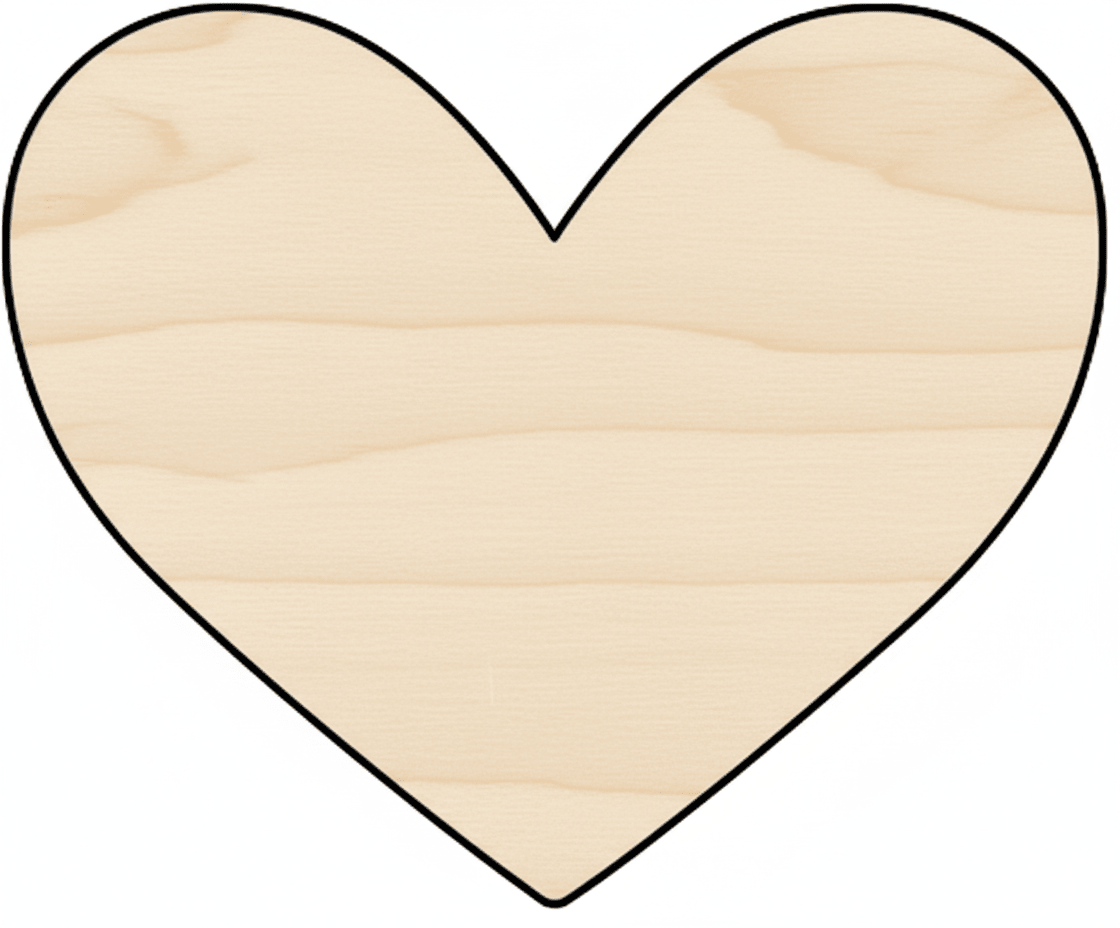 Custom Wooden Heart Shape for Crafts and Door Hangers - Laser Cut– Wood Round Cutout for DIY Projects Blank Door Hanger Wooden Cutout Cut Outs - Unfinished - NameSigns.com