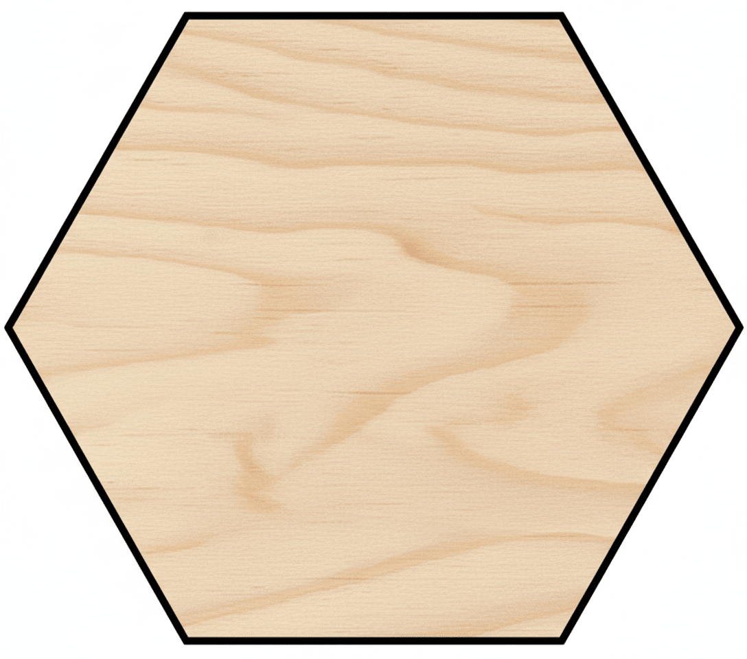 Custom Wooden Hexagon Shape for Crafts and Door Hangers - Laser Cut– Wood Round Cutout for DIY Projects Blank Door Hanger Wooden Cutout Cut Outs - Unfinished - NameSigns.com