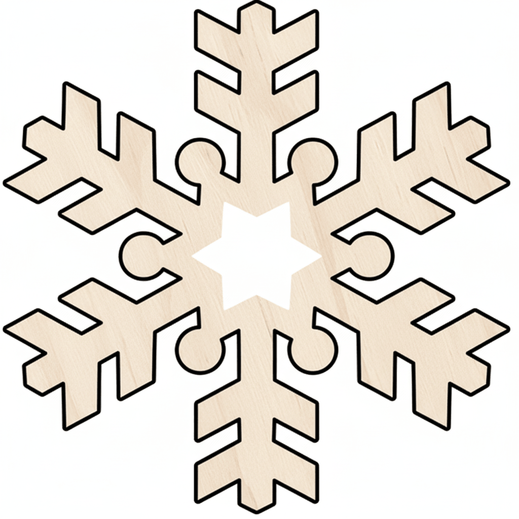 Custom Wooden Snowflake Shape for Crafts and Door Hangers - Laser Cut– Wood Round Cutout for DIY Projects Blank Door Hanger Wooden Cutout Cut Outs - Unfinished - NameSigns.com