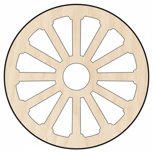Custom Wooden Wheel Wagon Shape for Crafts and Door Hangers - Laser Cut– Wood Round Cutout for DIY Projects Blank Door Hanger Wooden Cutout Cut Outs - Unfinished - NameSigns.com