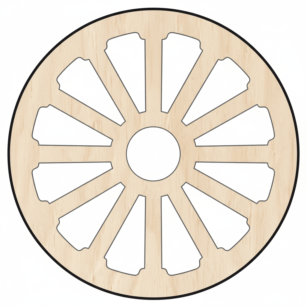Custom Wooden Wheel Wagon Shape for Crafts and Door Hangers - Laser Cut– Wood Round Cutout for DIY Projects Blank Door Hanger Wooden Cutout Cut Outs - Unfinished - NameSigns.com
