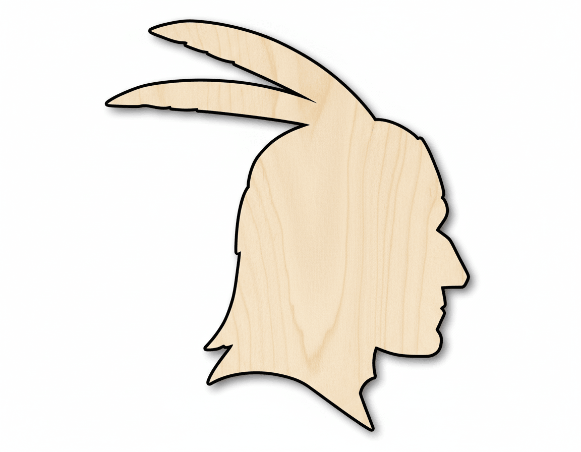 Native American Wood Cutout – Baltic Birch Silhouette | DIY Craft Supplies - NameSigns.com