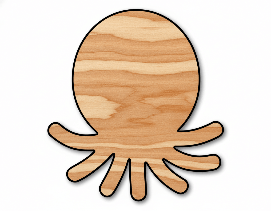 Octopus Craft Cutout – DIY Wooden Cutout for Creative Craft Projects Blank Door Hanger Wooden Cutout Cut Outs - Unfinished - NameSigns.com