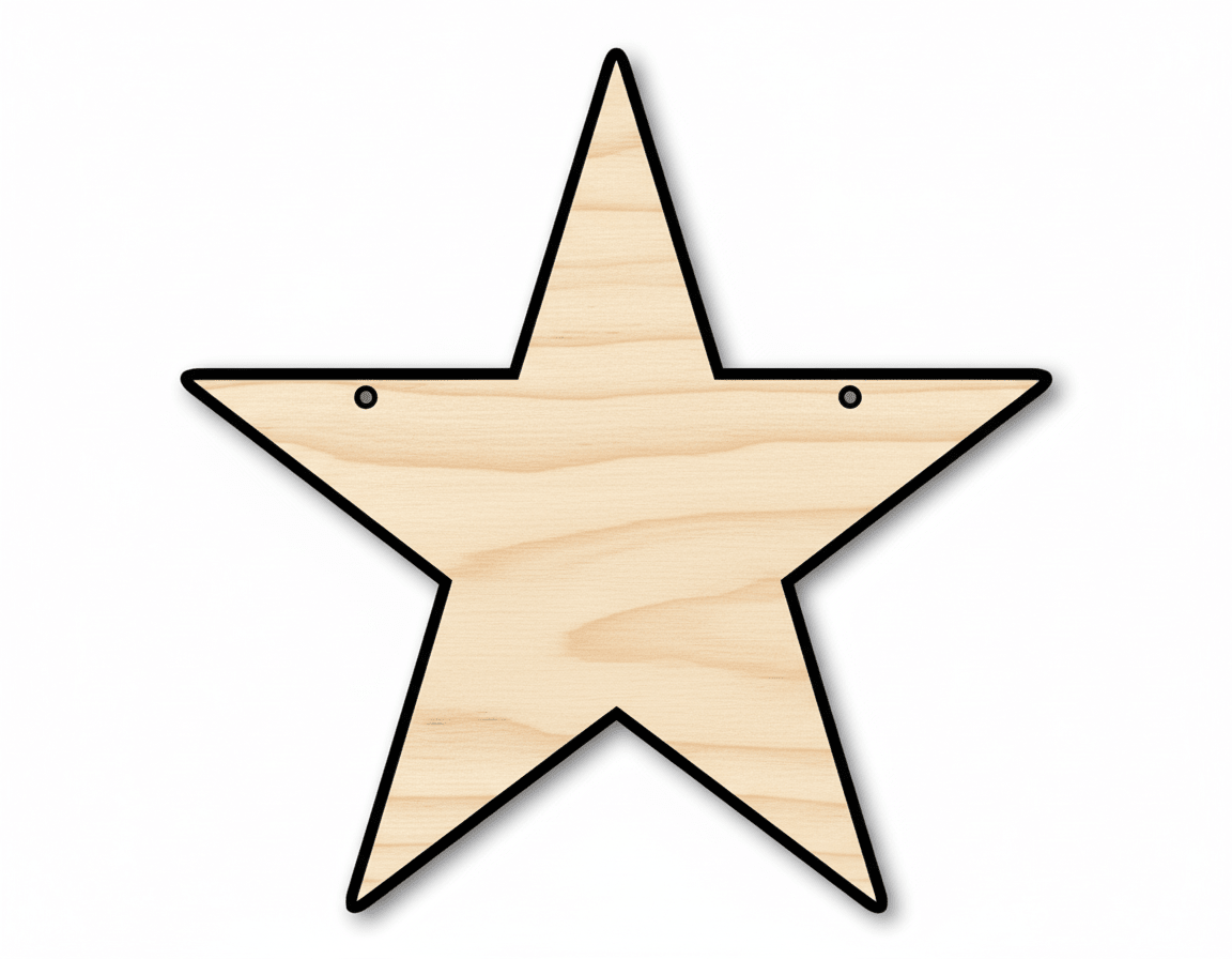 Star Door Hanger DIY Craft Cutout Door Hanger Blank Door Hanger Wooden Cutout Cut Outs - Unfinished - NameSigns.com