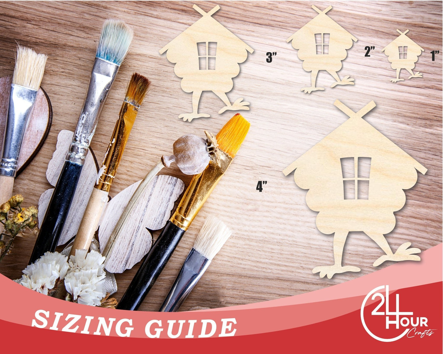 Unfinished Baba Yaga House Wood Cutout Shape | DIY Craft Cutout | up to 46" DIY - NameSigns.com