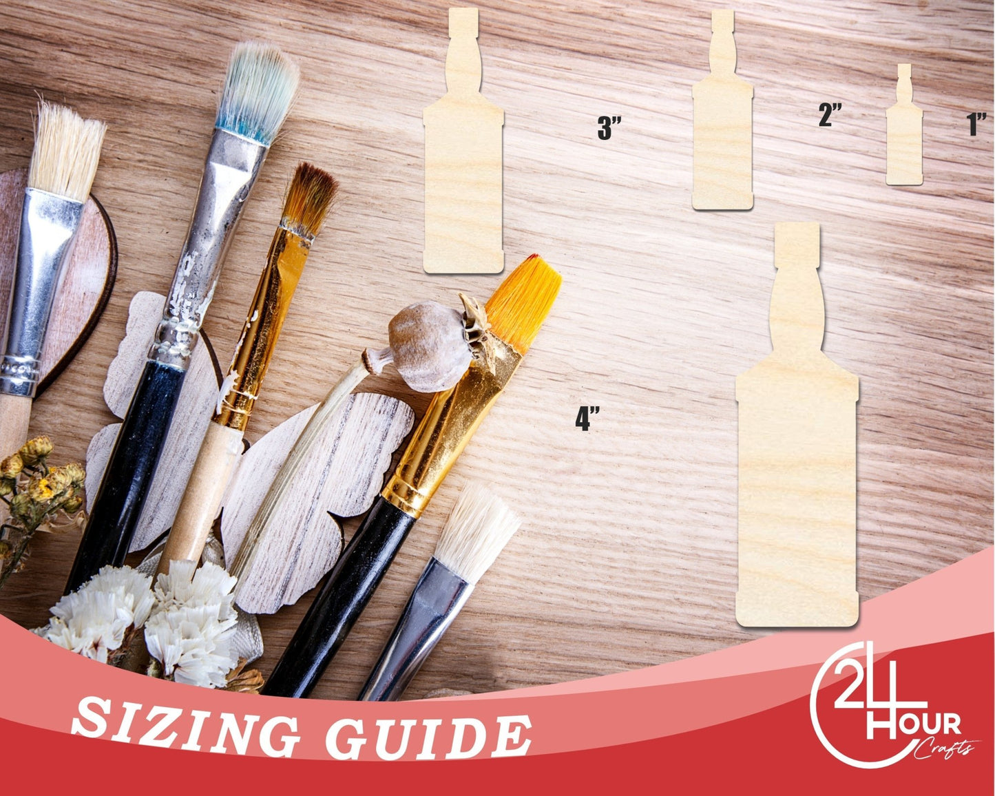 Unfinished Whisky Bottle Shape | DIY Craft Cutout | up to 46" DIY - NameSigns.com