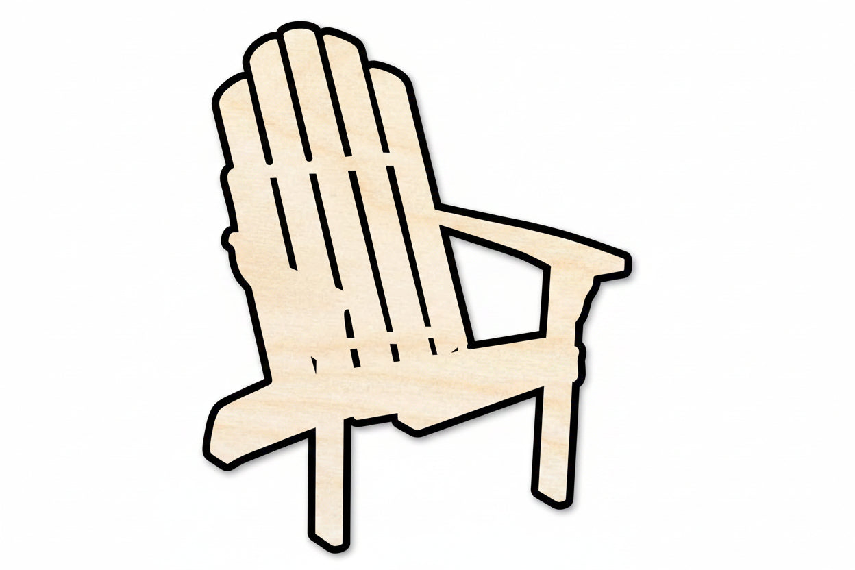 Unfinished Wood Adirondack Chair Shape | Summer | Beach | Craft Cutout | up to 46" DIY - NameSigns.com