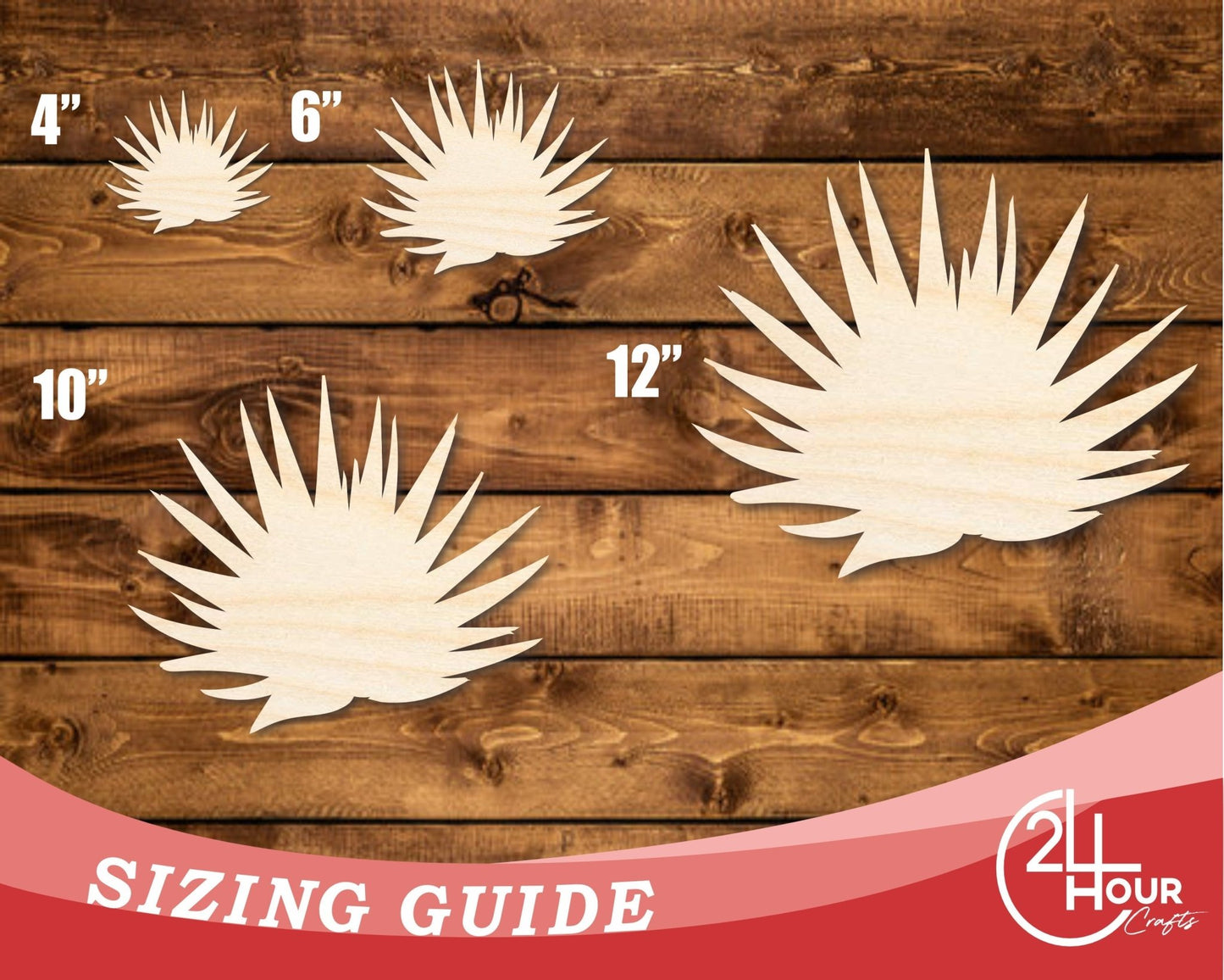 Unfinished Wood Agave Plant Shape | DIY Craft Cutout | up to 46" DIY - NameSigns.com