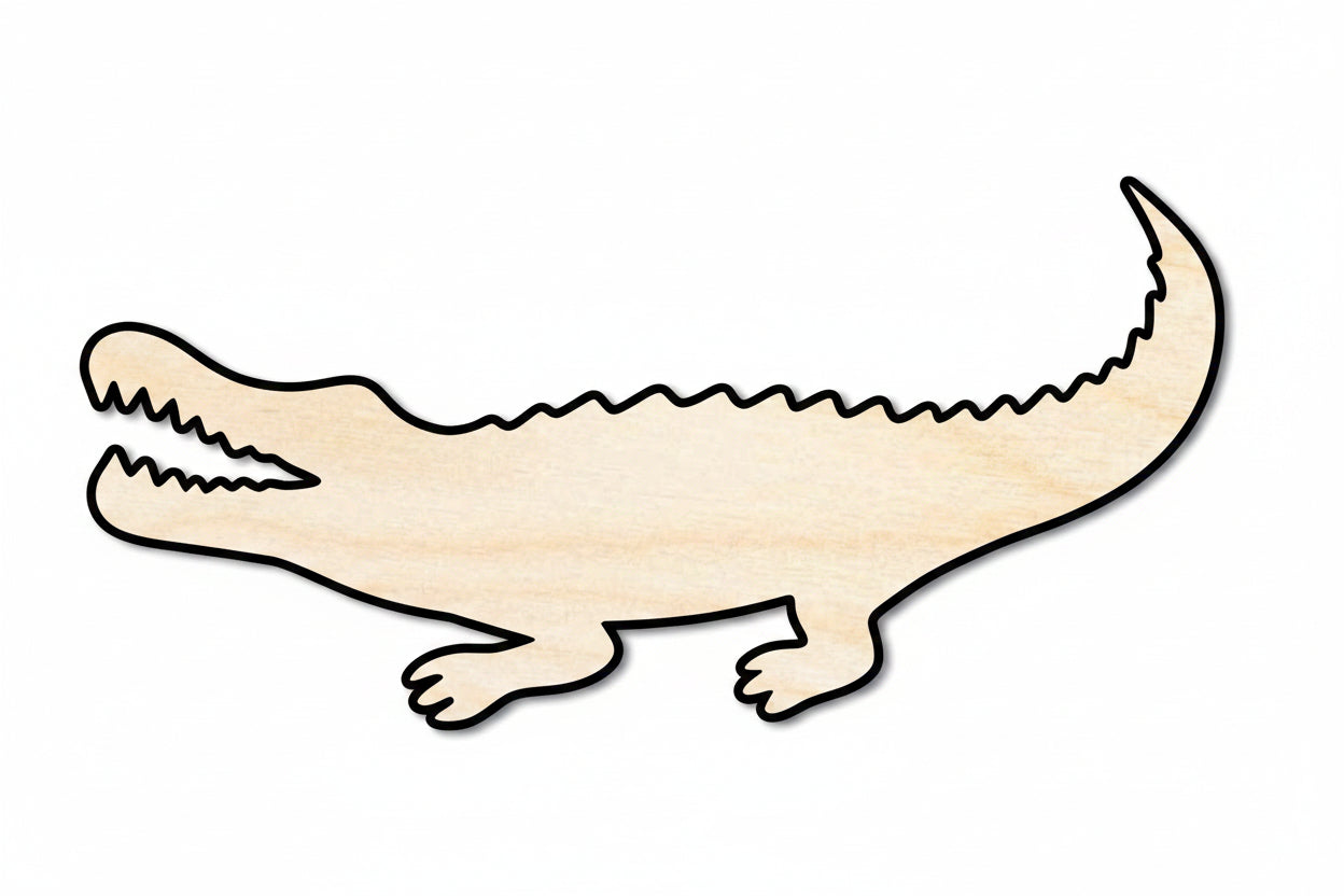Unfinished Wood Alligator Shape | Reptile | DIY Craft Cutout | Up to 46" - NameSigns.com