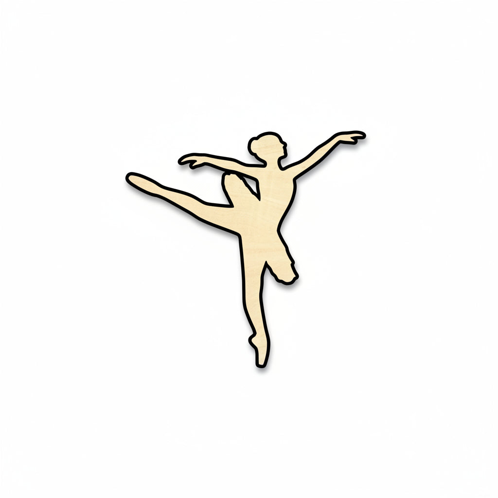 Unfinished Wood Ballerina Dancer Shape - Craft - up to 46" DIY - NameSigns.com