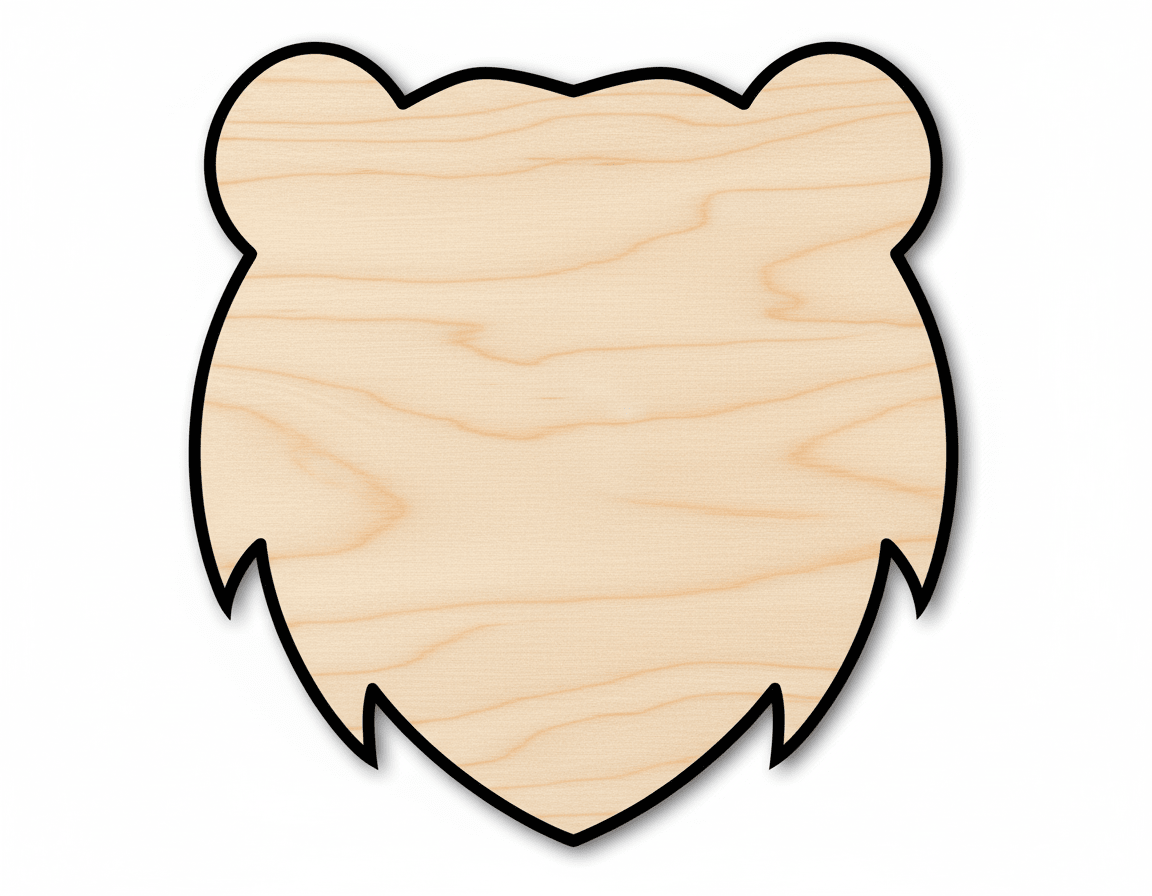 Unfinished Wood Bear Mascot Shape | DIY Craft Cutout | up to 46" DIY - NameSigns.com
