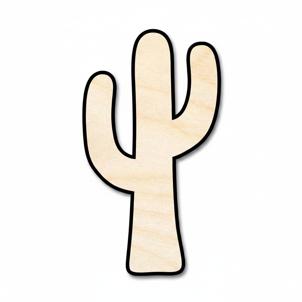 Unfinished Wood Cactus Shape | DIY Craft Cutout | up to 46" DIY - NameSigns.com