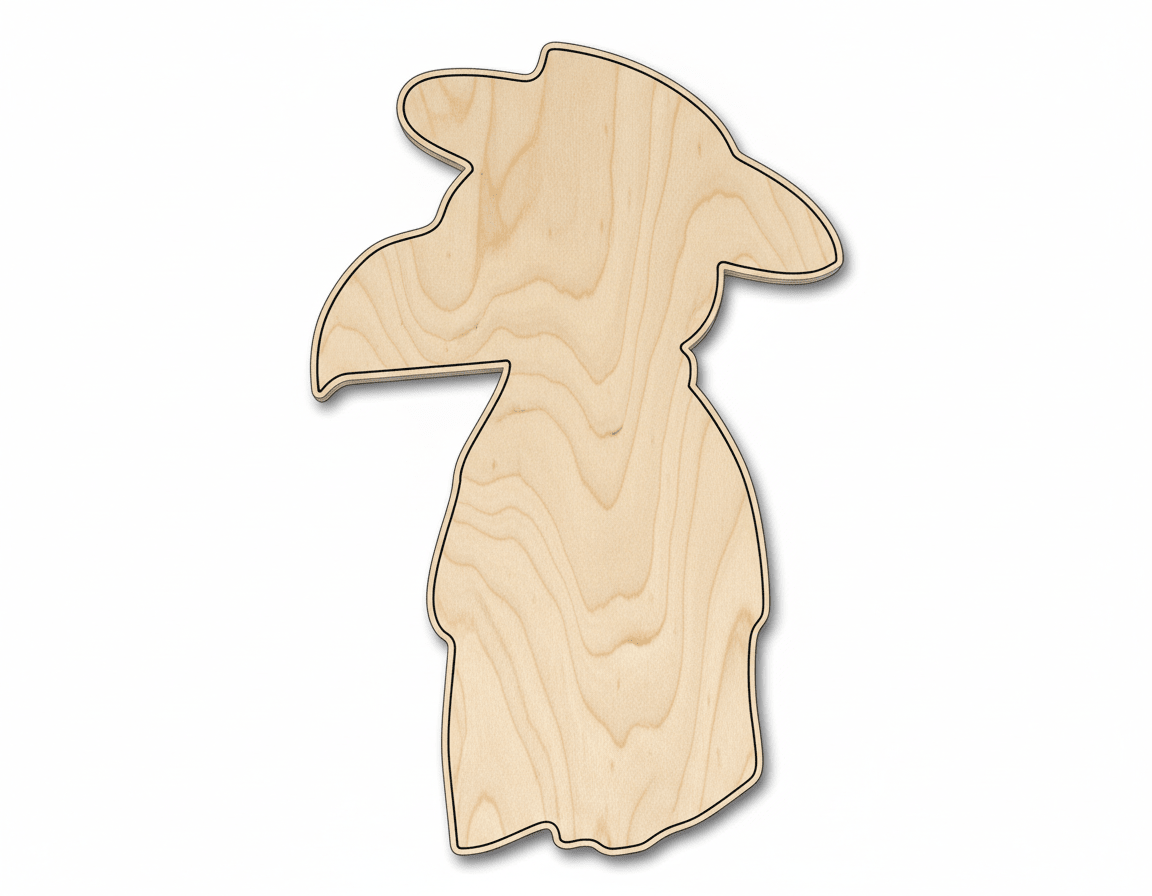 Unfinished Wood Cutout - Plague Doctor Shape | Baltic Birch Wood Art - NameSigns.com