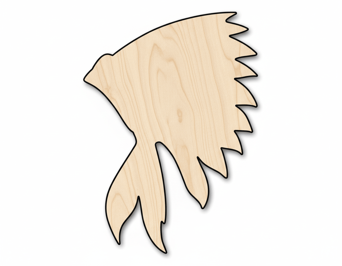 Unfinished Wood Cutout – War Bonnet Shape | Birch Wood Craft Shapes - NameSigns.com