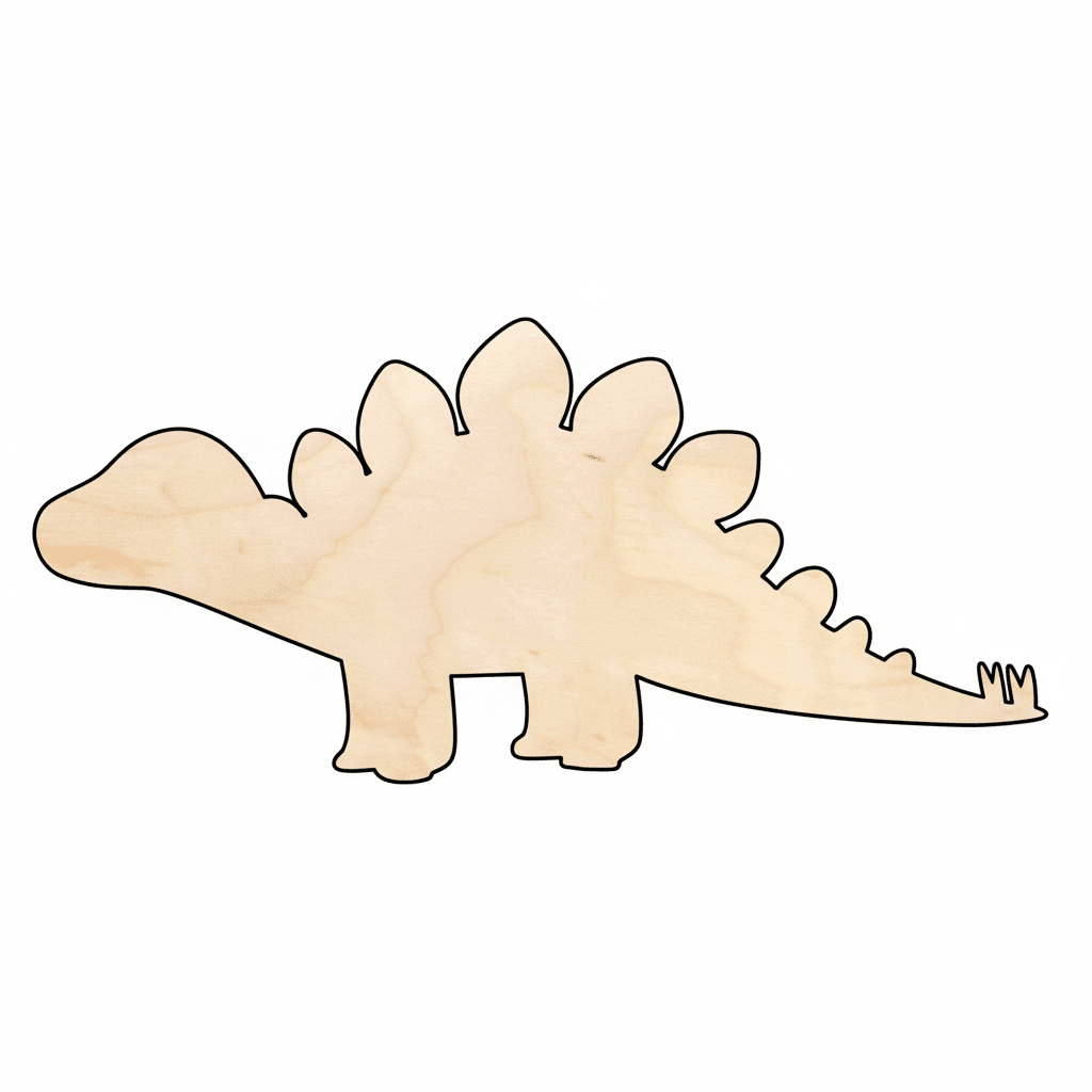 Unfinished Wood Dinosaur Baby Stegosaurus Silhouette - DIY Baltic Birch Plywood Craft - NameSigns.com