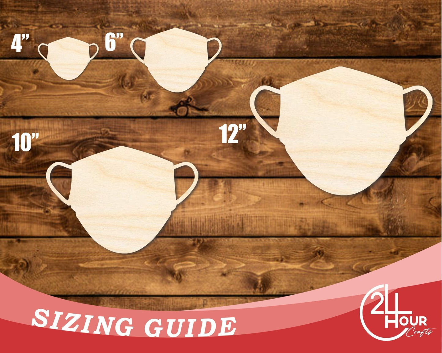 Unfinished Wood Face Mask Shape | DIY Craft Cutout | up to 46" DIY - NameSigns.com