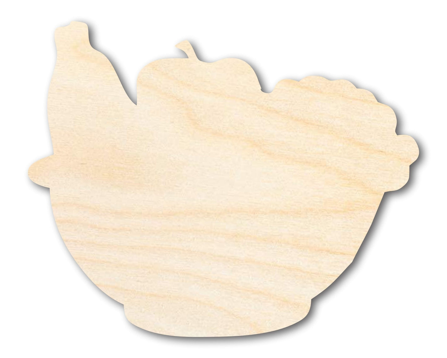 Unfinished Wood Fruit Basket Shape | DIY Craft Cutout | up to 46" DIY - NameSigns.com