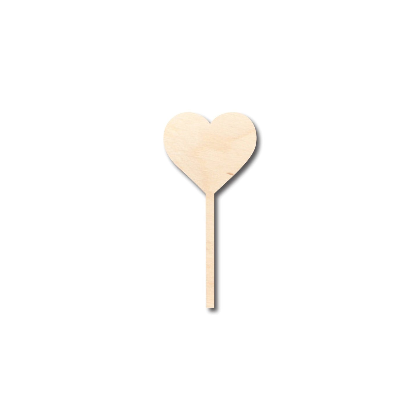 Unfinished Wood Heart Stick Lolipop Shape - Craft - up to 46" DIY - NameSigns.com