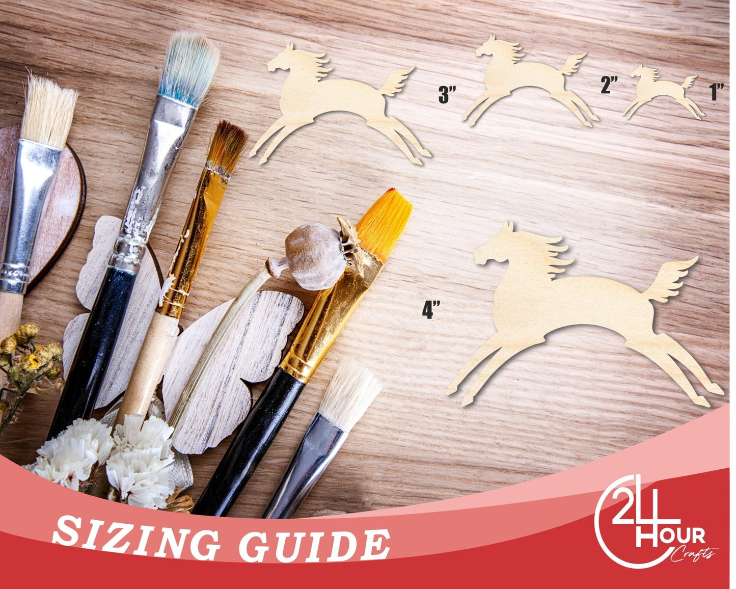 Unfinished Wood Horse Petroglyph Silhouette | DIY Native American Craft Cutout | up to 46" DIY - NameSigns.com