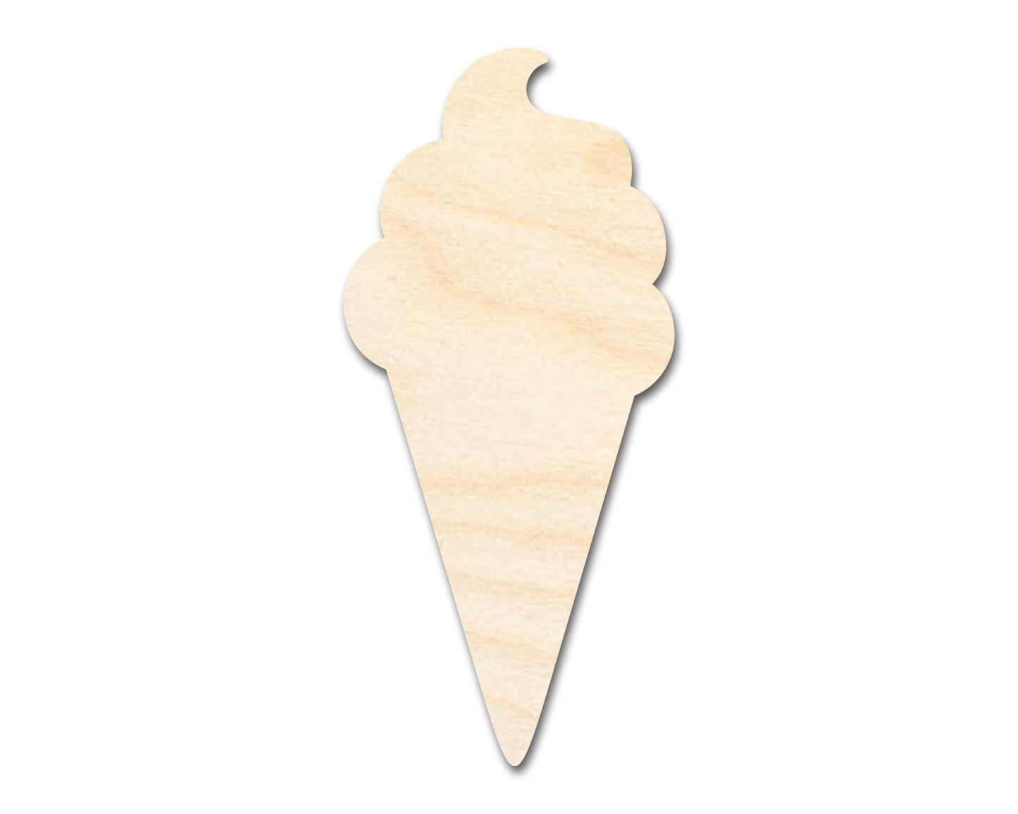 Unfinished Wood Ice Cream Shape | Soft Serve | Food | Summer | Craft Cutout | up to 46" DIY - NameSigns.com