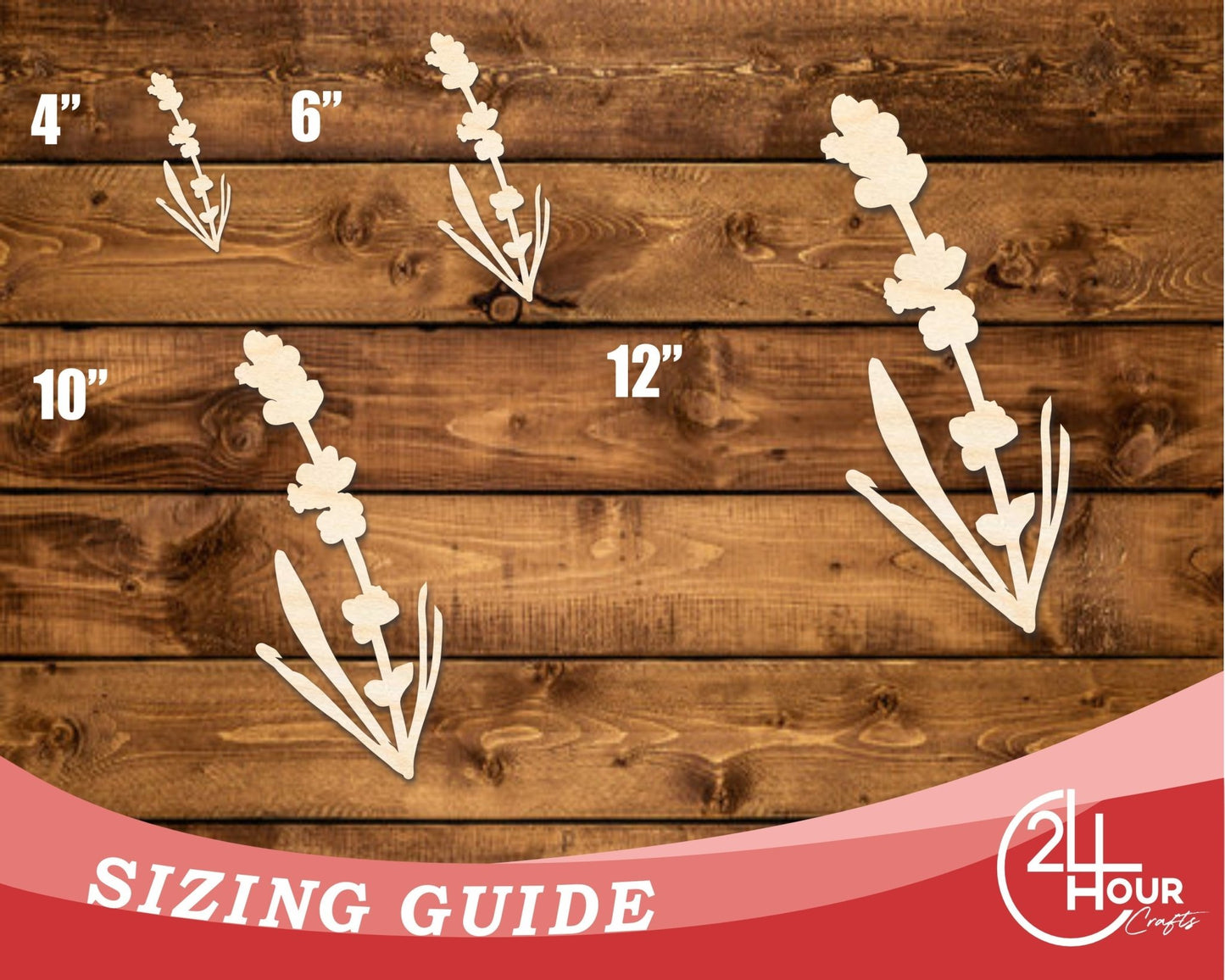 Unfinished Wood Lavender Shape | DIY Craft Cutout | up to 46" DIY - NameSigns.com