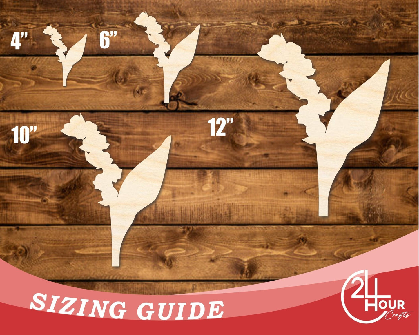 Unfinished Wood Lilly Of The Valley Shape | DIY Craft Cutout | up to 46" DIY - NameSigns.com