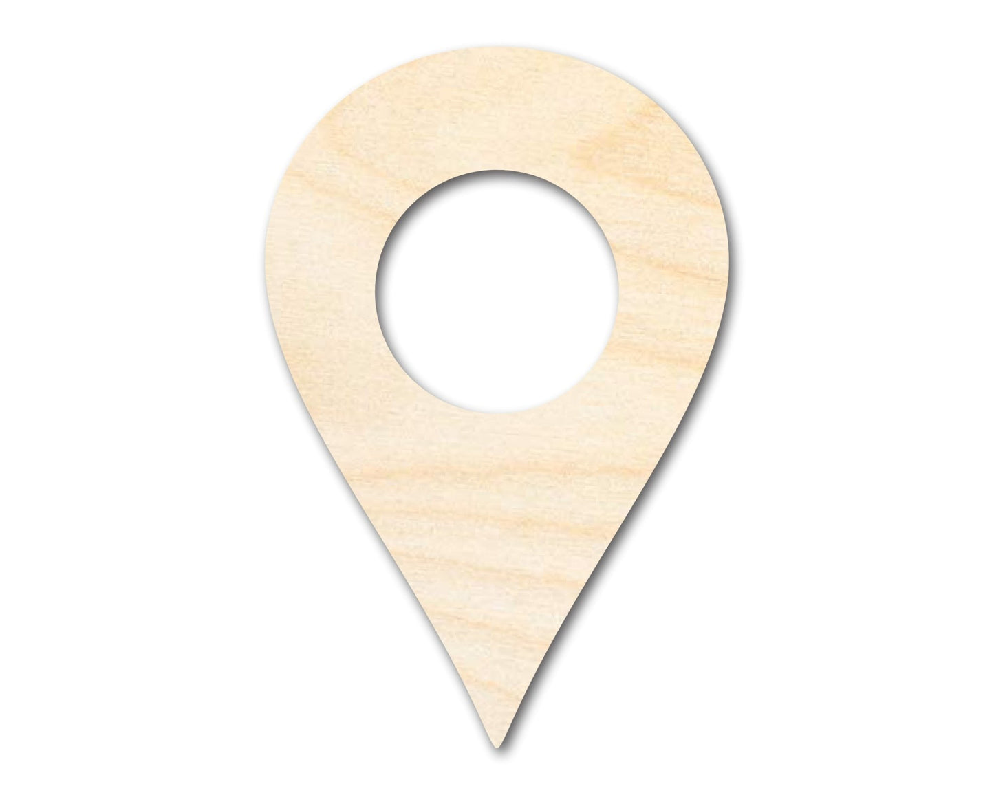Unfinished Wood Map Pin Shape | DIY Craft Cutout | up to 46" DIY - NameSigns.com