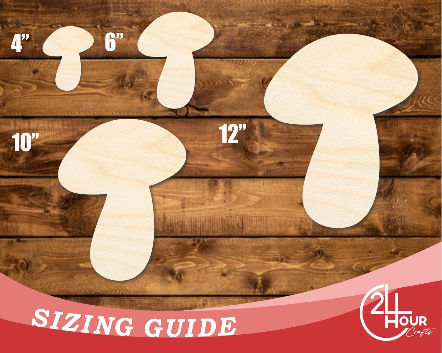 Unfinished Wood Mushroom Shape | DIY Craft Cutout | up to 46" DIY - NameSigns.com