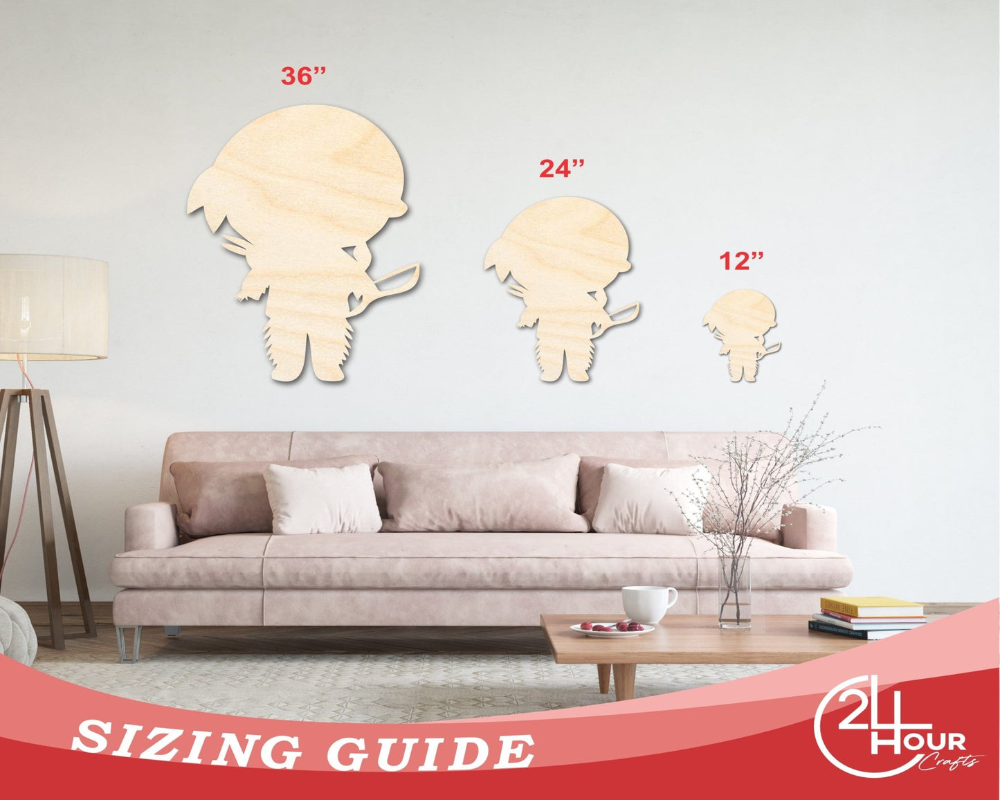 Unfinished Wood Native Boy Shape | Craft Cutout | up to 46" DIY - NameSigns.com