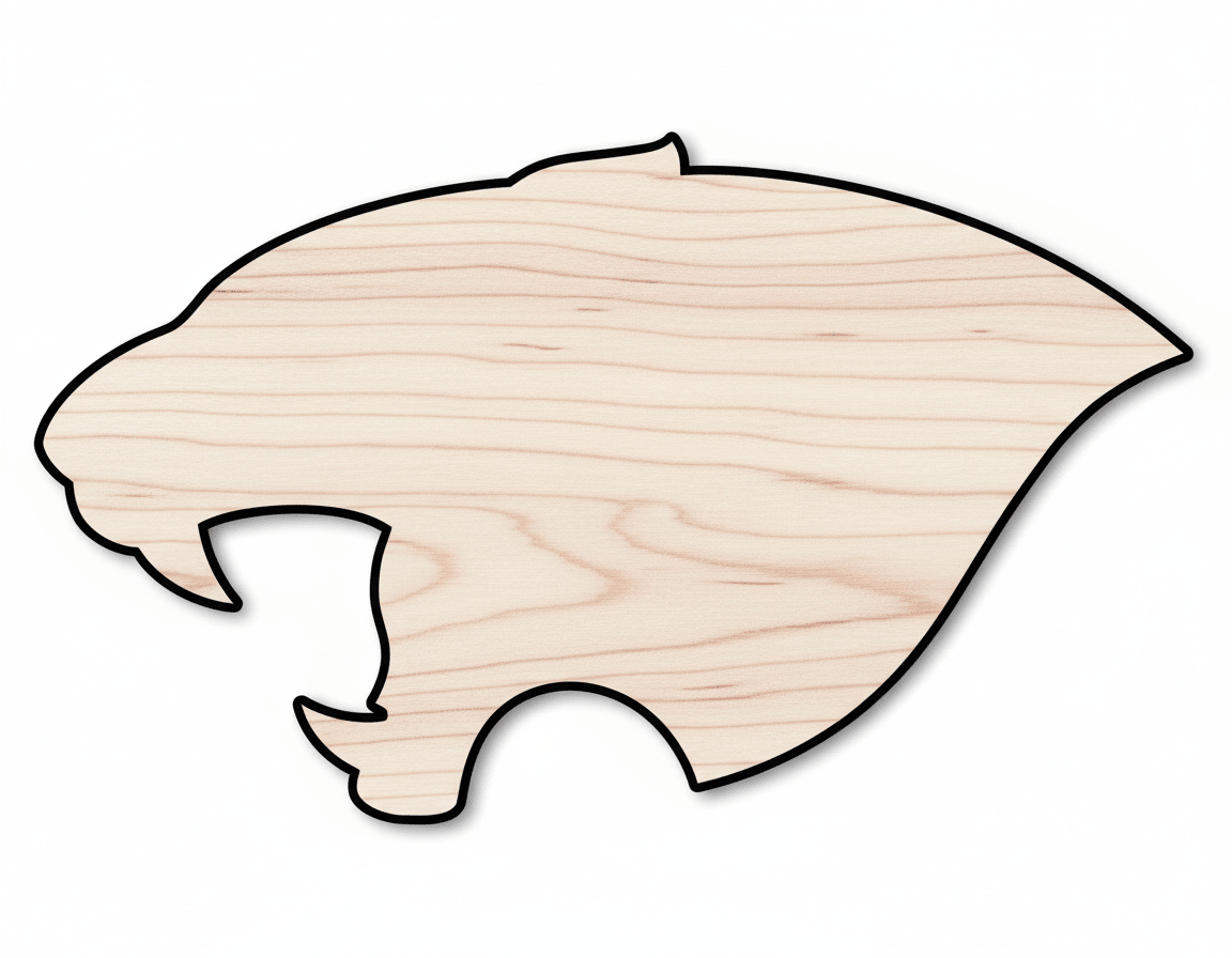 Unfinished Wood Panther Mascot Shape | DIY Craft Cutout | up to 46" DIY - NameSigns.com
