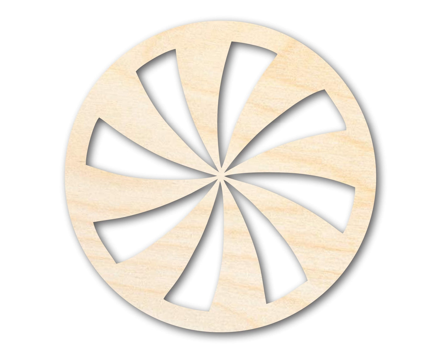 Unfinished Wood Peppermint Candy Shape - Craft - up to 46" - NameSigns.com
