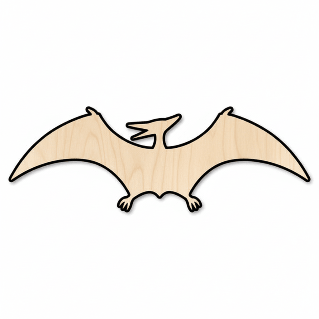 Unfinished Wood Pterodactyl - DIY Wooden Dinosaur Craft | Baltic Birch Plywood Cutout - NameSigns.com