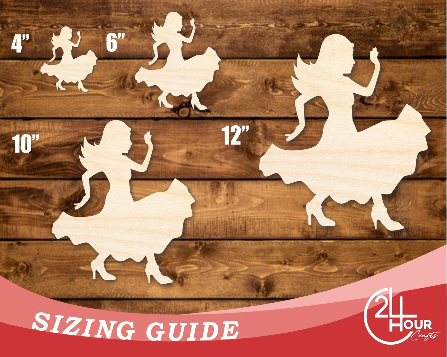 Unfinished Wood Salsa Dancer Shape | DIY Craft Cutout | up to 46" DIY - NameSigns.com