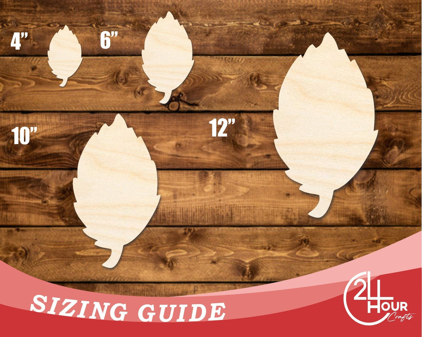 Unfinished Wood Simple Fall Leaf Shape | DIY Craft Cutout | up to 46" DIY - NameSigns.com