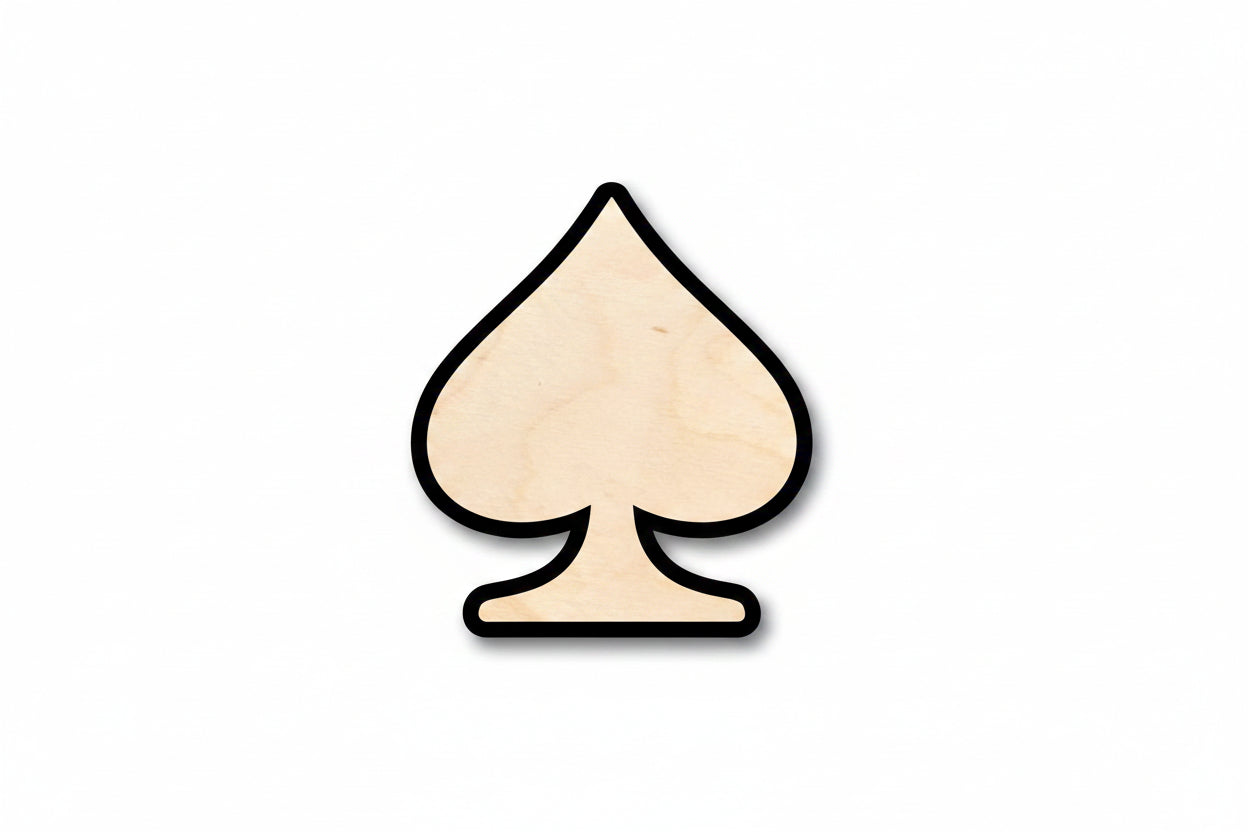 Unfinished Wood Spade Card Shape - Poker - Craft - up to 46" DIY - NameSigns.com