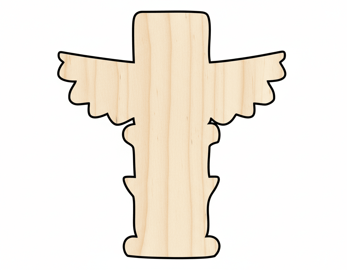 Unfinished Wood Totem – Customizable Native American Shape Cutout | Baltic Birch Wood Craft - NameSigns.com