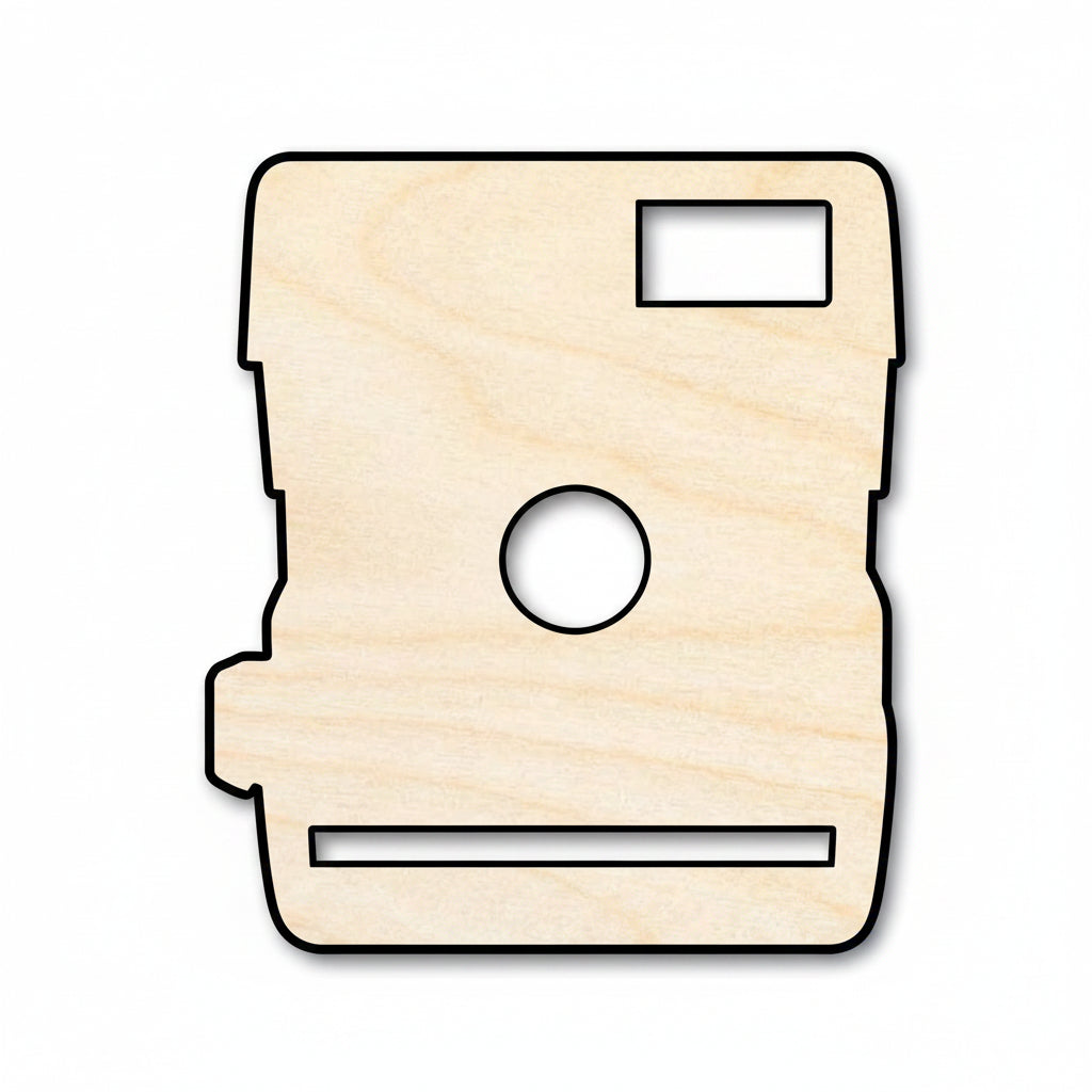 Unfinished Wood Vintage Camera Shape | Craft Cutout | up to 46" DIY - NameSigns.com