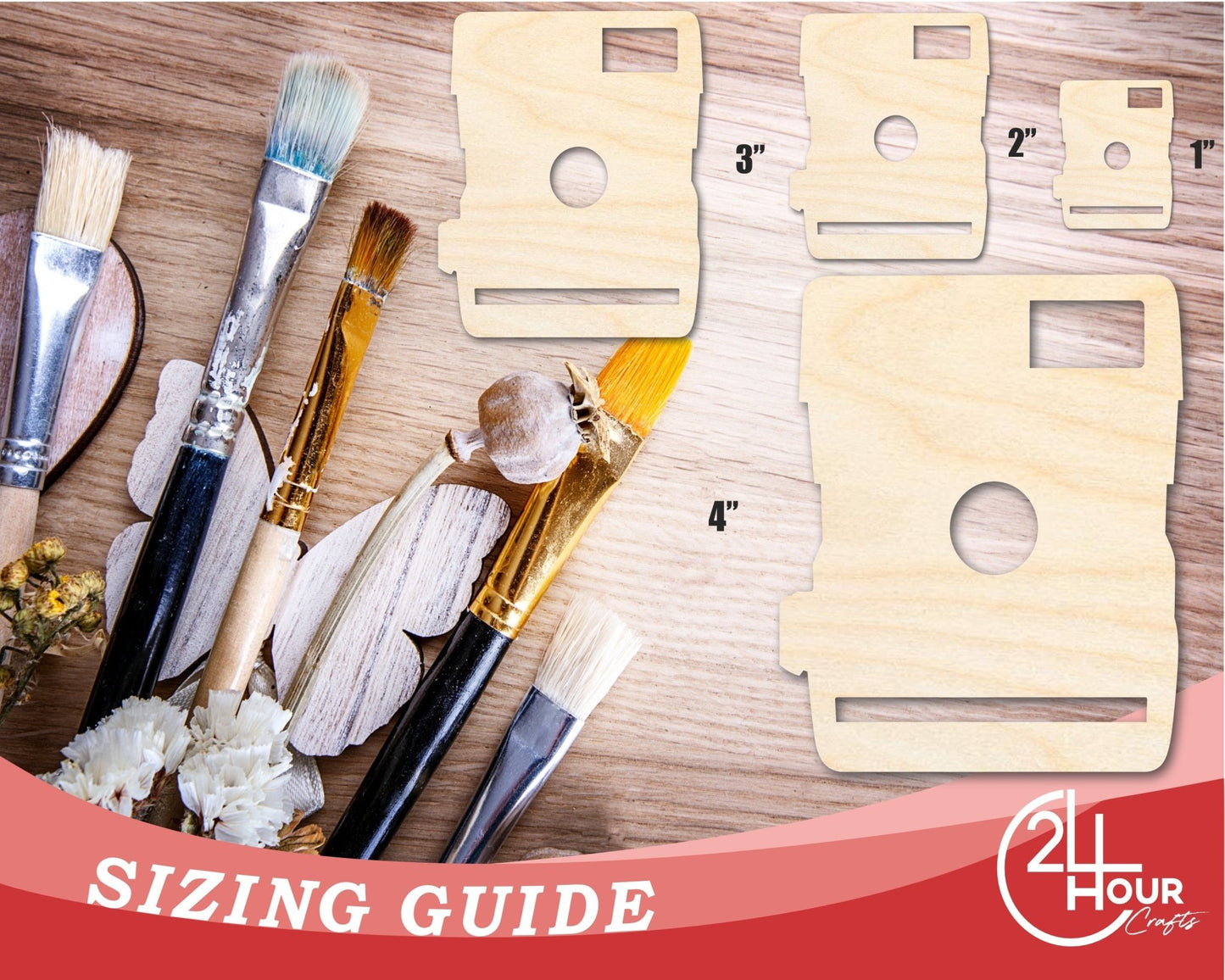 Unfinished Wood Vintage Camera Shape | Craft Cutout | up to 46" DIY - NameSigns.com