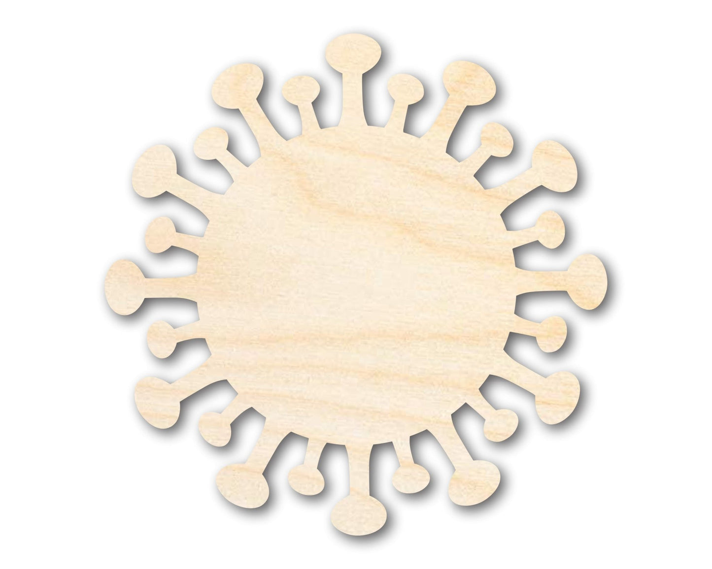 Unfinished Wood Virus Shape | Germ Craft Cutout | up to 46" DIY - NameSigns.com