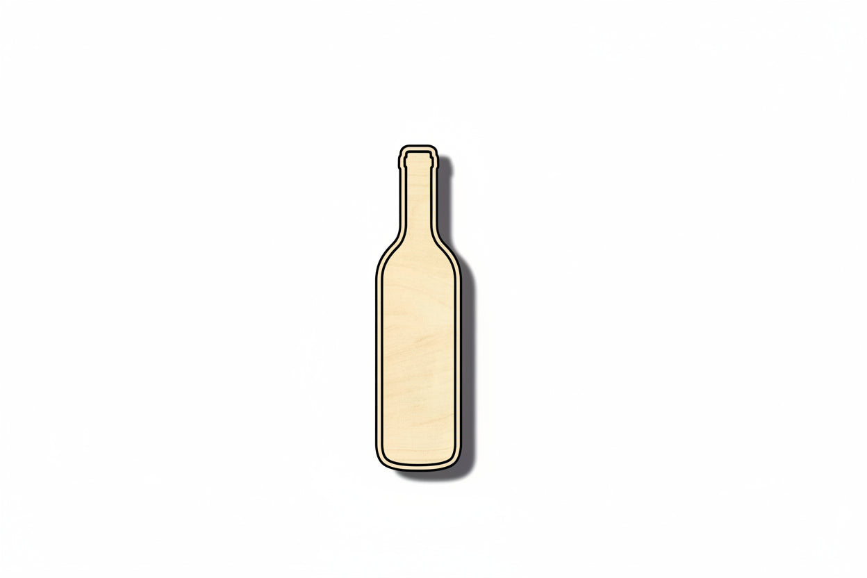 Unfinished Wood Wine Bottle Shape - Craft - up to 46" DIY - NameSigns.com