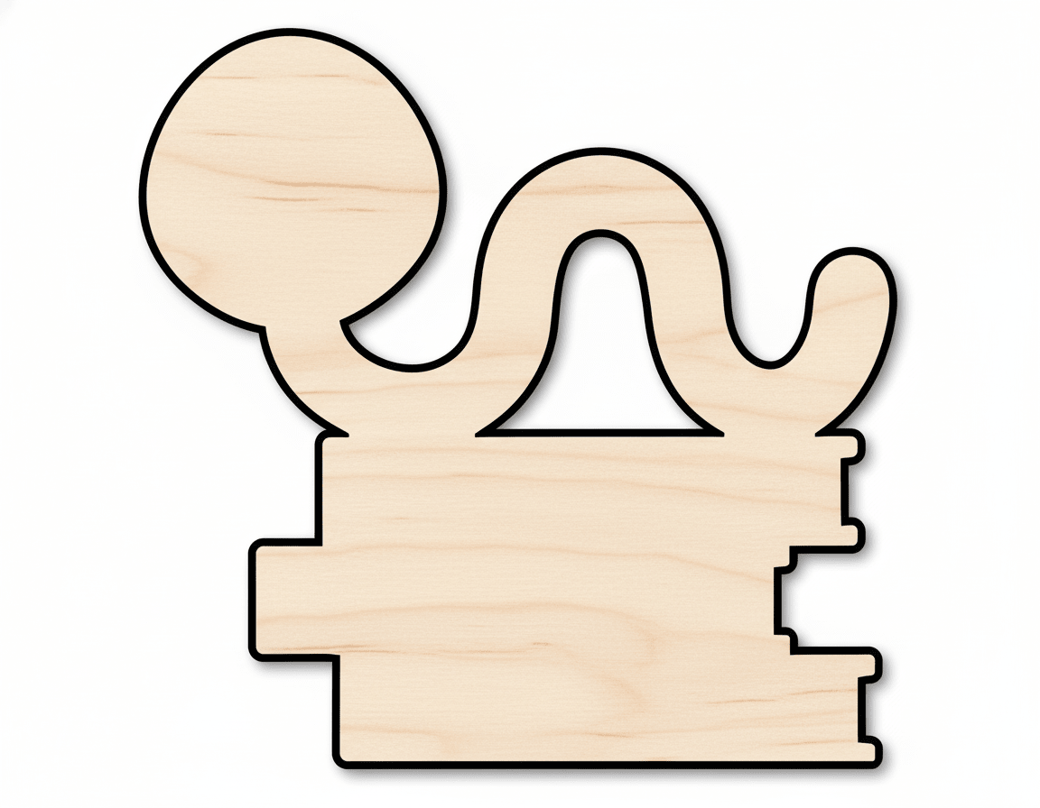 Wood Bookworm Shape DIY Craft Cutout Blank Door Hanger Wooden Cutout Cut Outs - Unfinished - NameSigns.com
