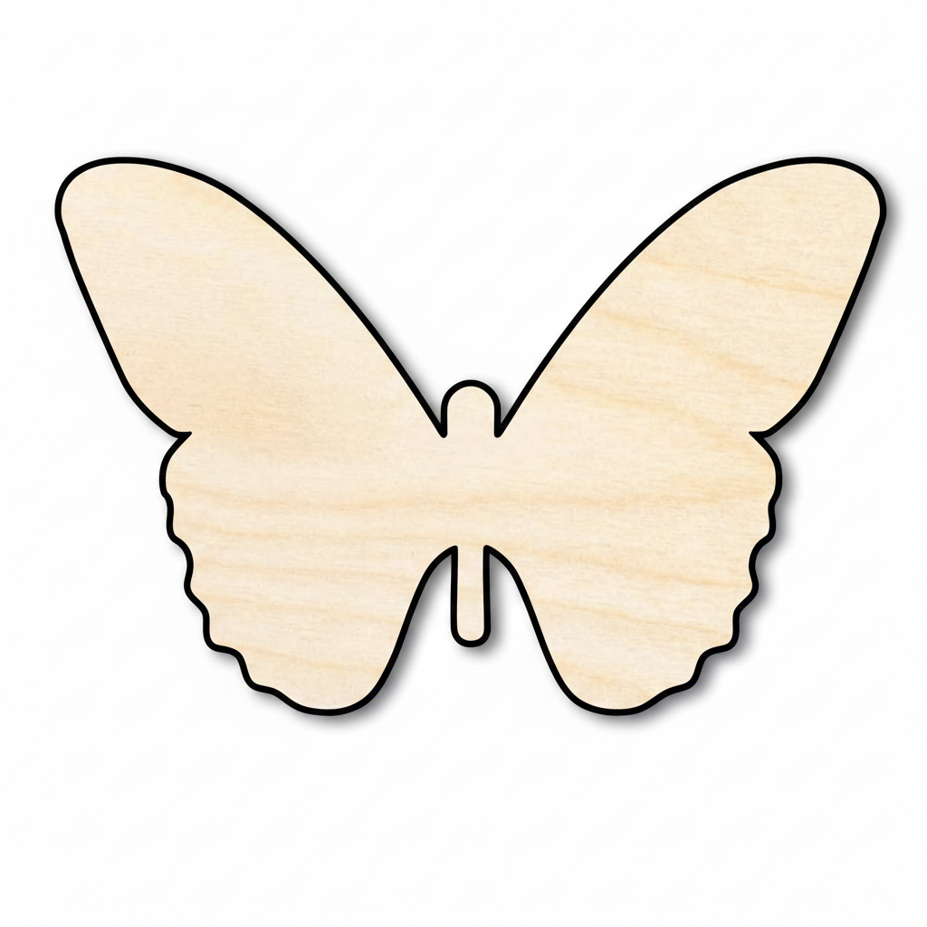 Wood Butterfly | Large DIY Wooden Silhouette Cutout - Natural Decor Blank Door Hanger Wooden Cutout Cut Outs - Unfinished - NameSigns.com