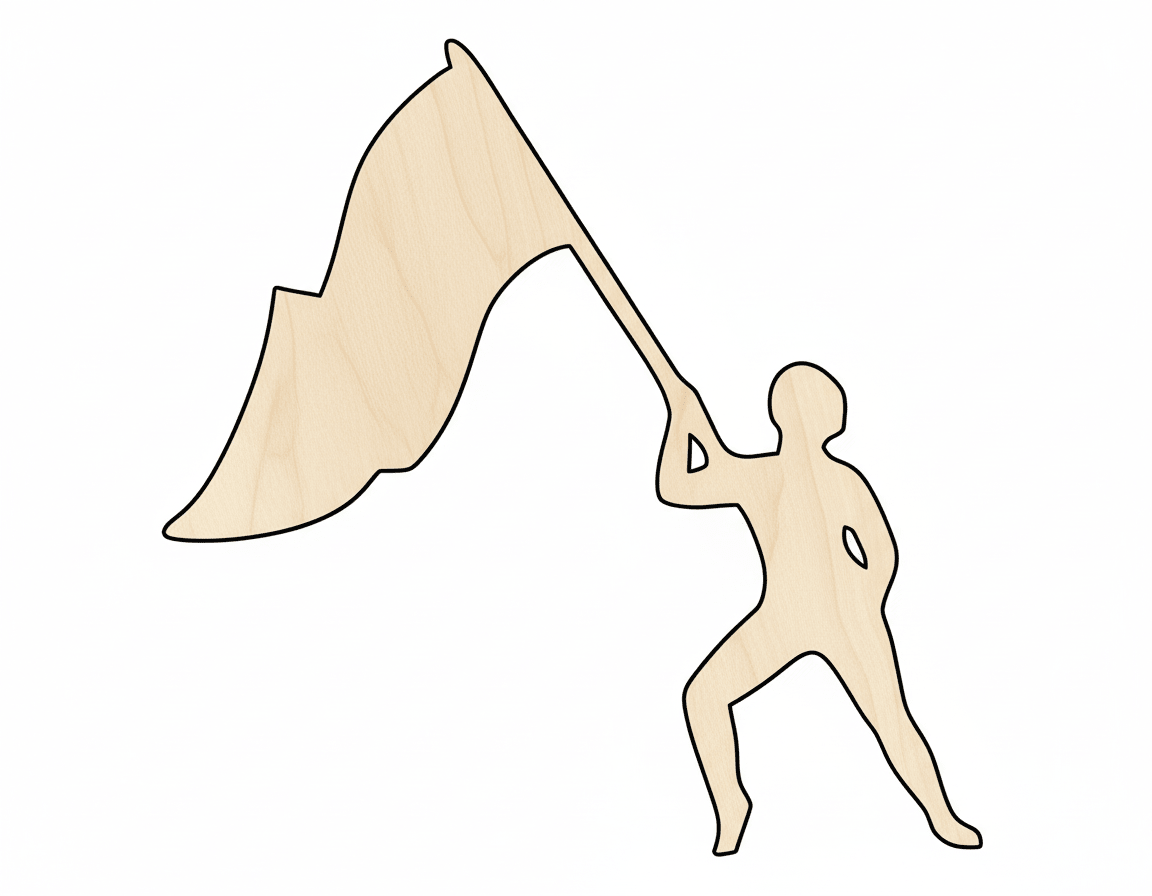 Wood Color Guard Shape DIY Craft Cutout Blank Door Hanger Wooden Cutout Cut Outs - Unfinished - NameSigns.com