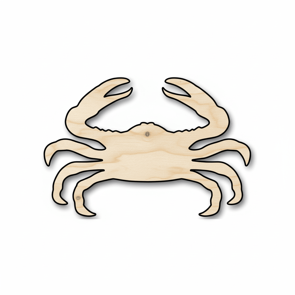 Wood Crab | Nautical Wood Crafts - 46" DIY Wooden Art Cutout Blank Door Hanger Wooden Cutout Cut Outs - Unfinished - NameSigns.com