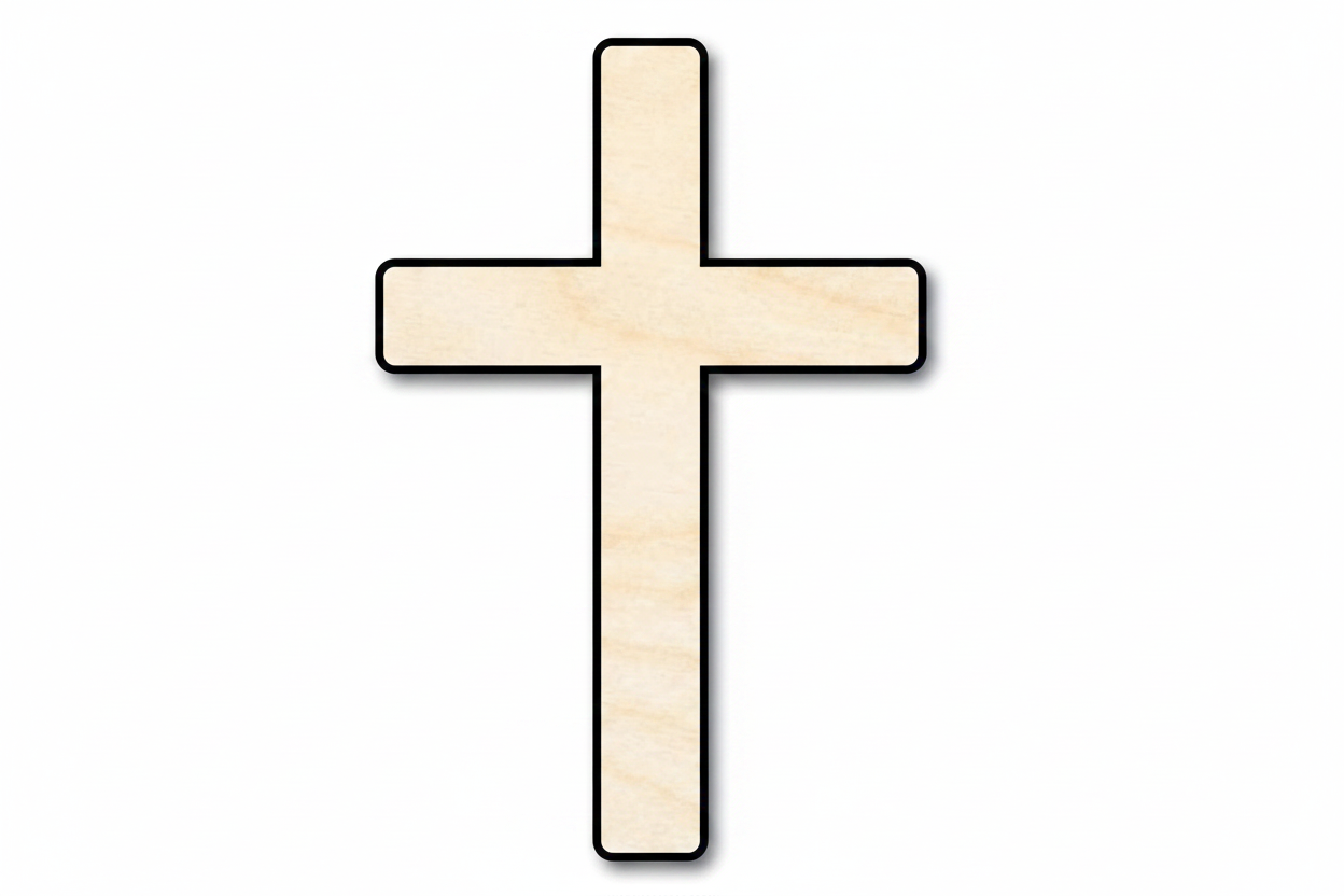Wood Cross – Paintable Wooden Cross Shape | DIY Craft Cutout Supplies Blank Door Hanger Wooden Cutout Cut Outs - Unfinished - NameSigns.com