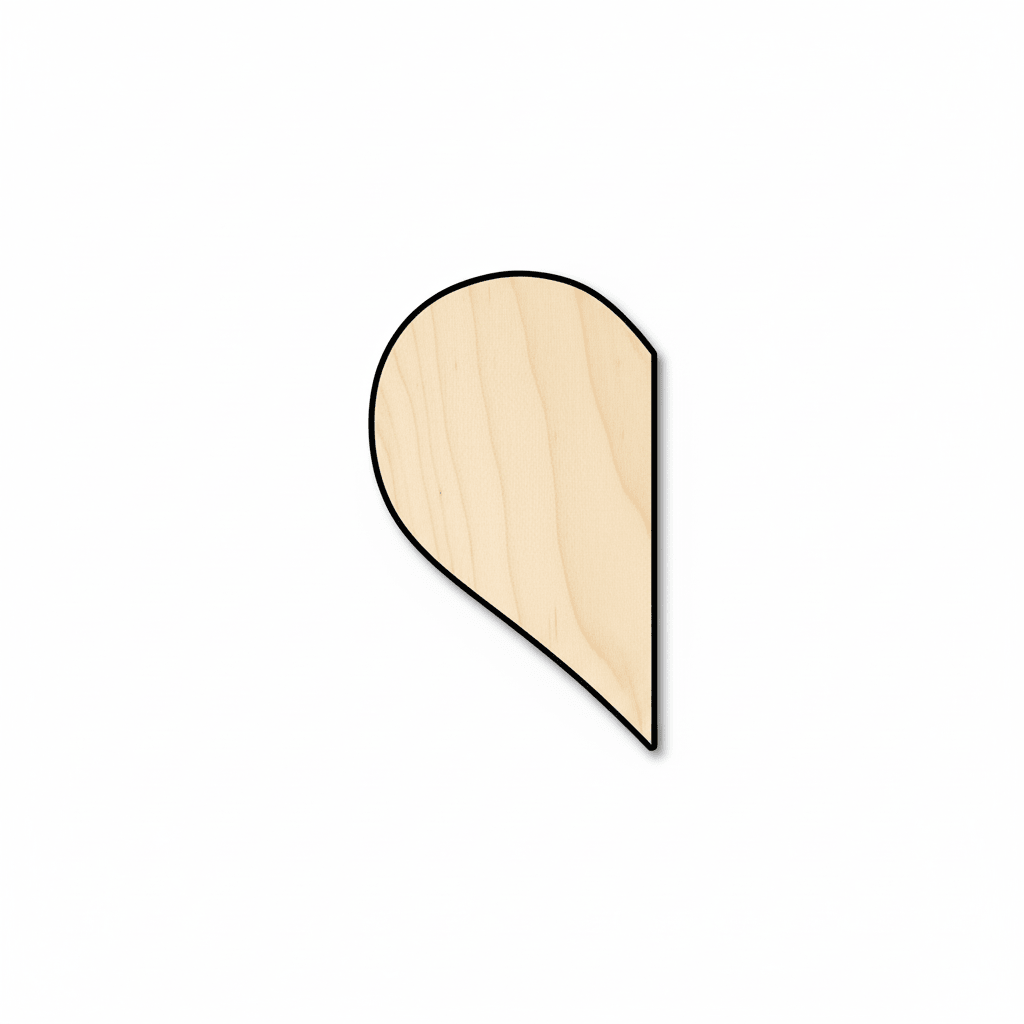 Wood Cutout Craft Half Heart Shape Valentines day wedding shower Blank Door Hanger Wooden Cutout Cut Outs - Unfinished - NameSigns.com